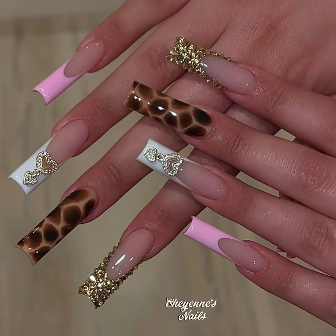 Animal Print Accent Nails