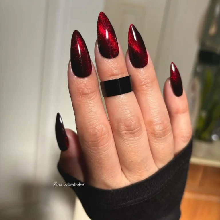 Black and Red Vampire-Inspired Nails
