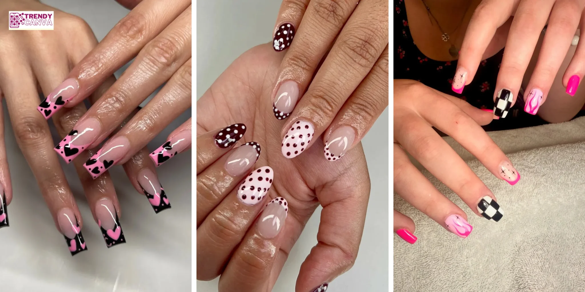 35 Gorgeous Pink and Black Nails for a Modern Look