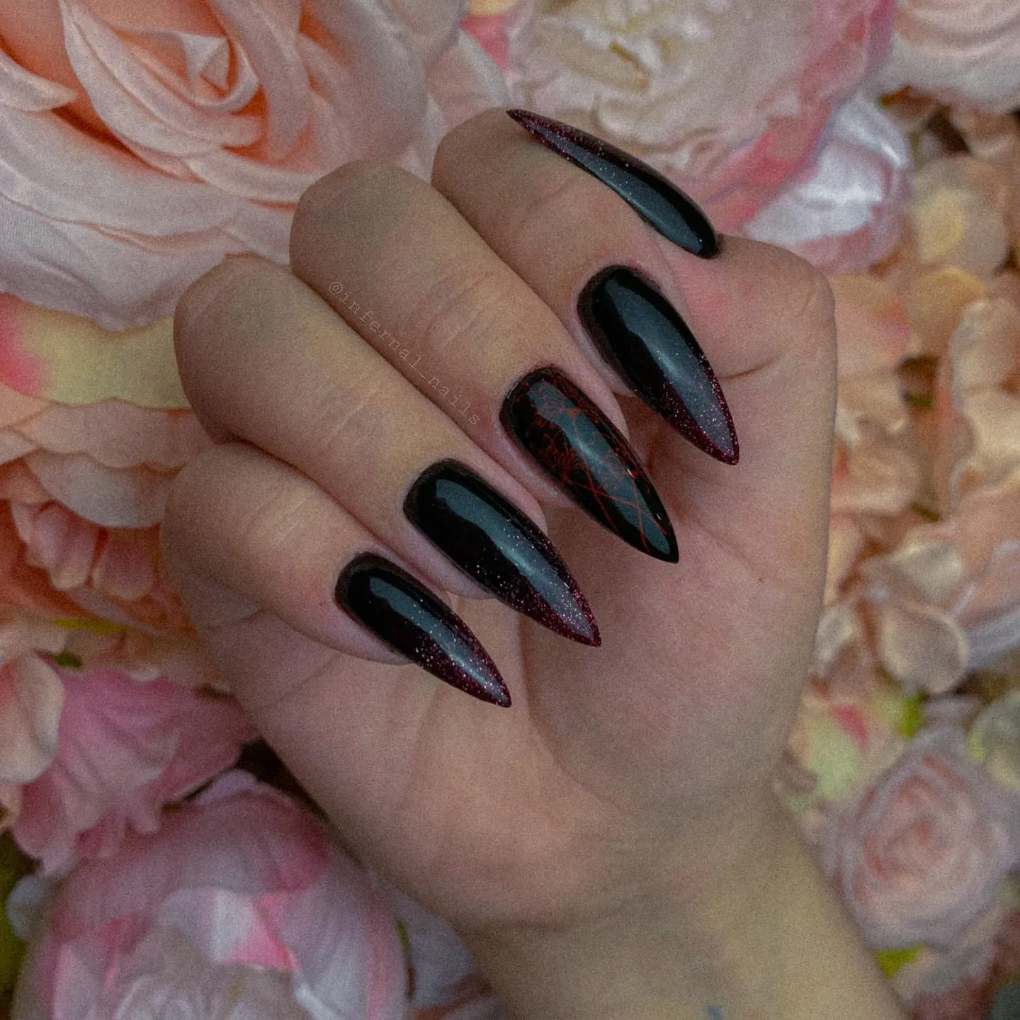 Stiletto Black Acrylic Nails