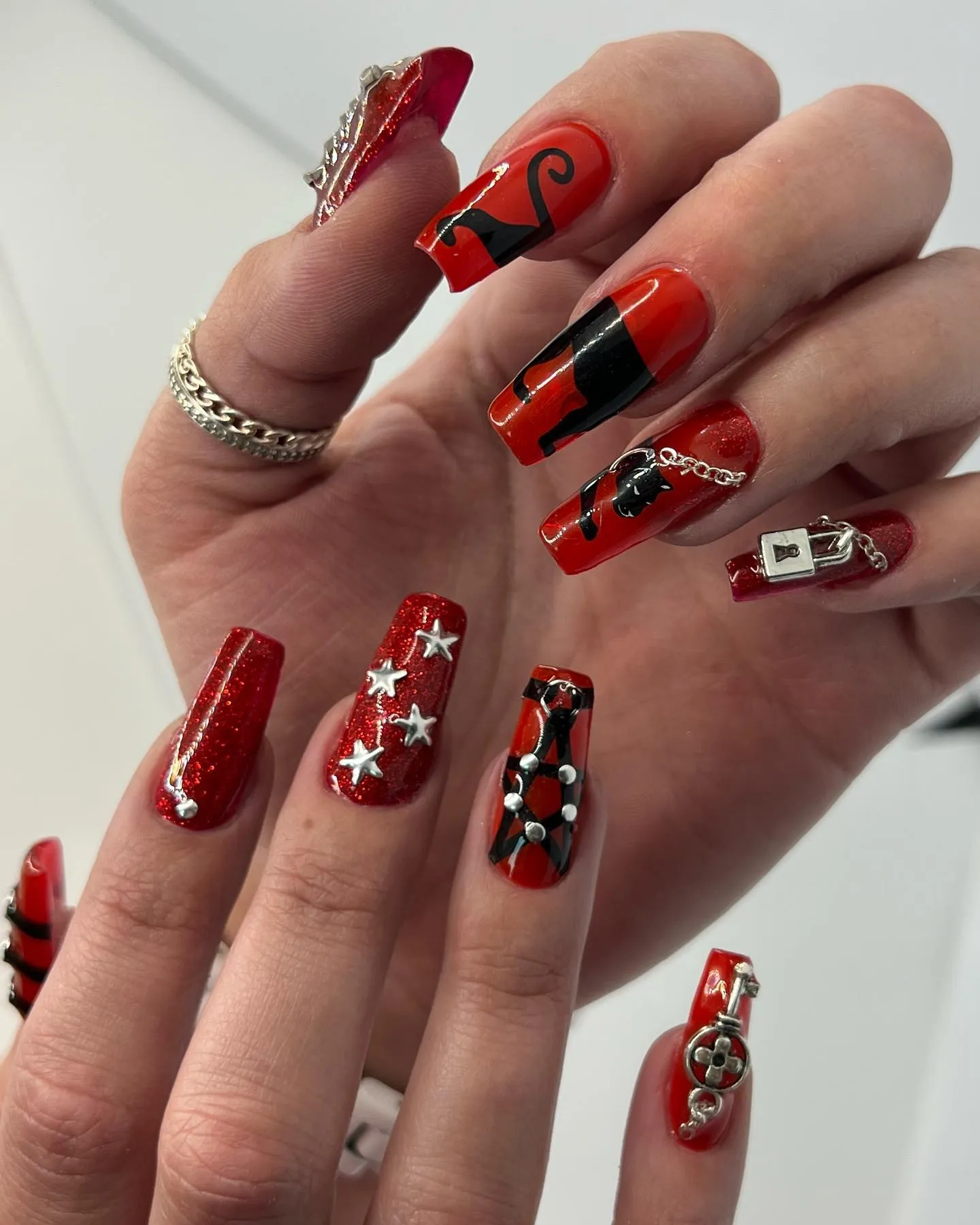 Blood Red Witchy Nails