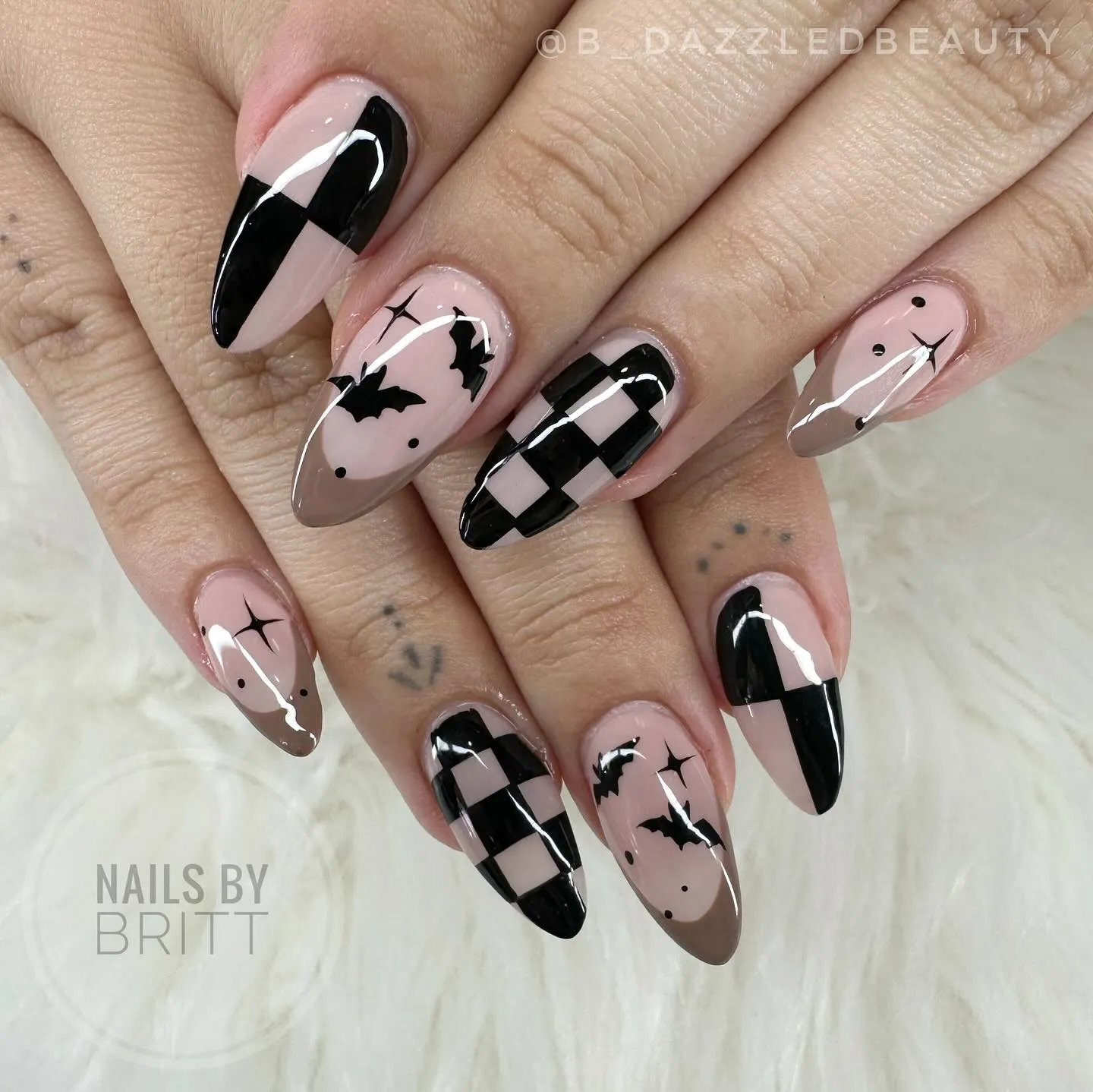 Fall Black Acrylic Nails