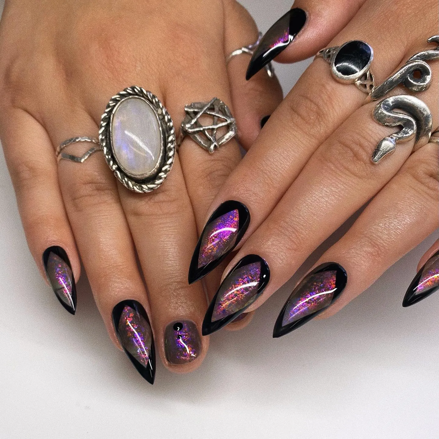 Witchy Glitter Nails