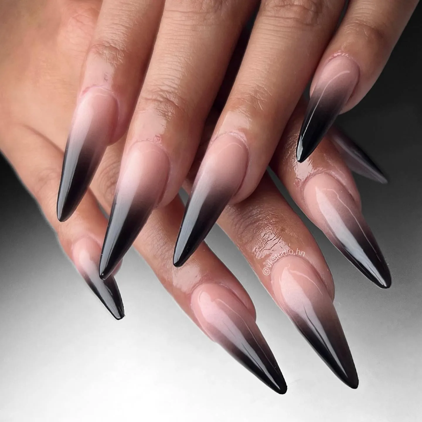 Black Ombre Acrylic Nails