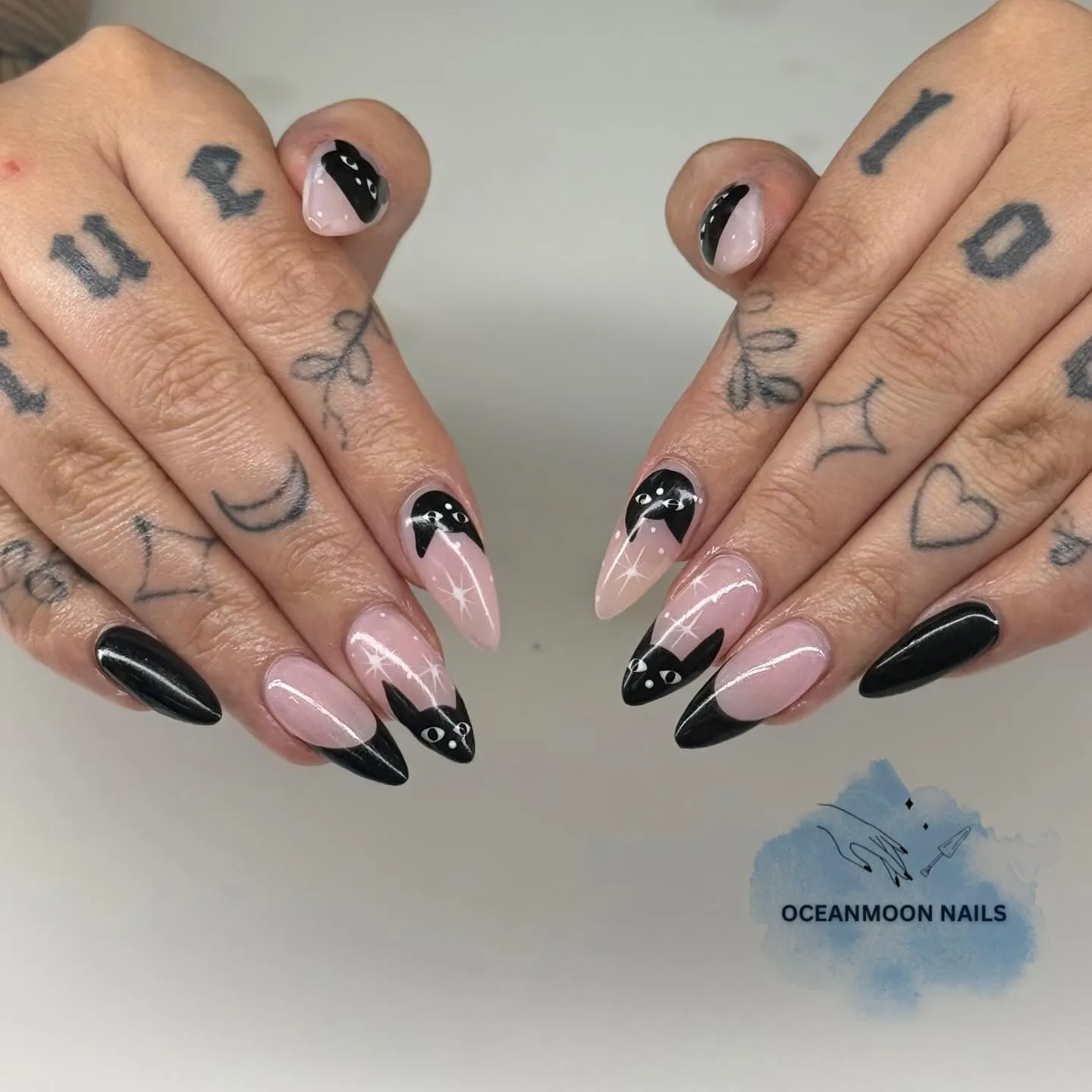 Black Animal Print Nails