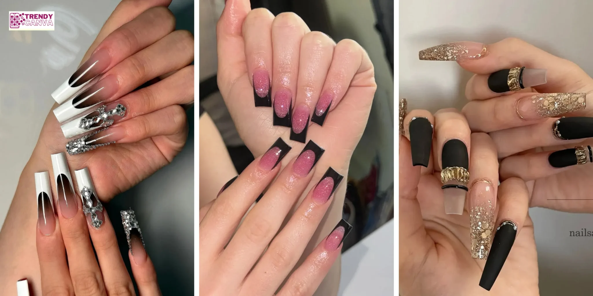 40 Chic & Edgy Black Acrylic Nail Designs You Need to Try Now