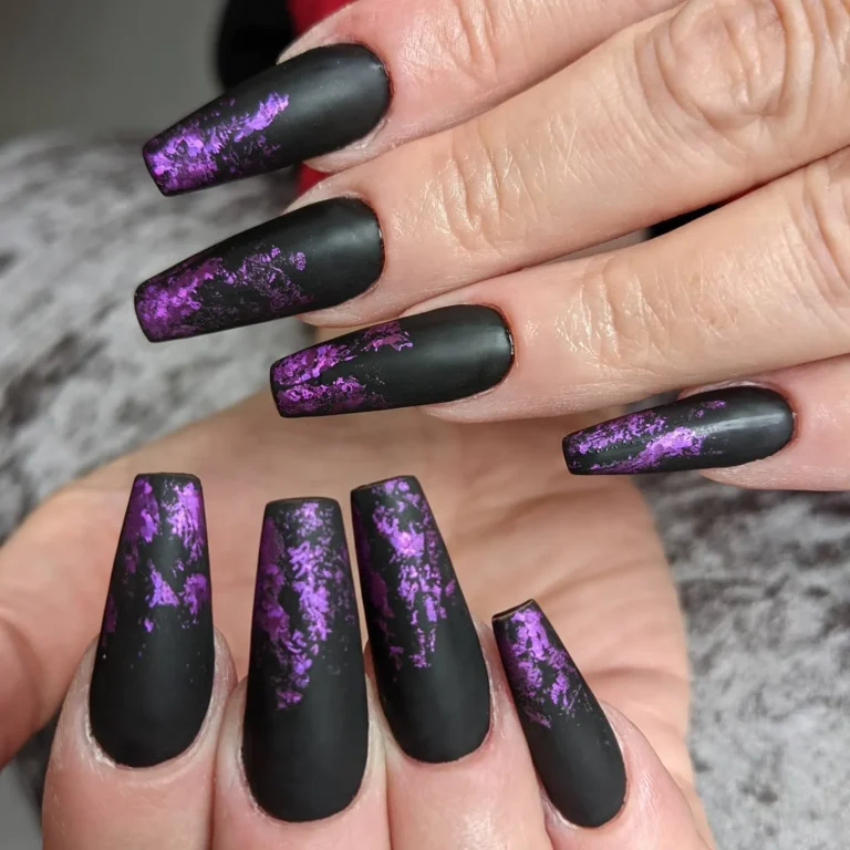 Black and Blue Glitter Nails