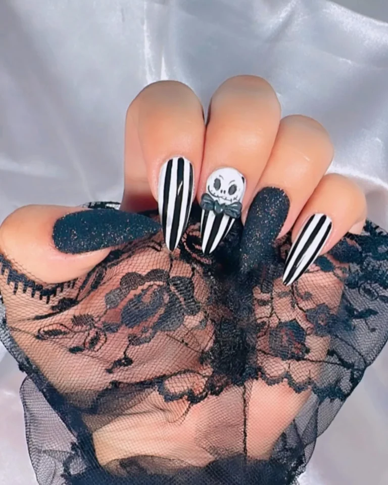 Black Glitter Halloween Nails