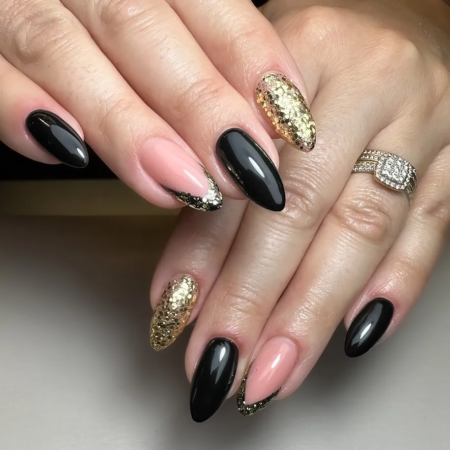 Black and Gold Glitter