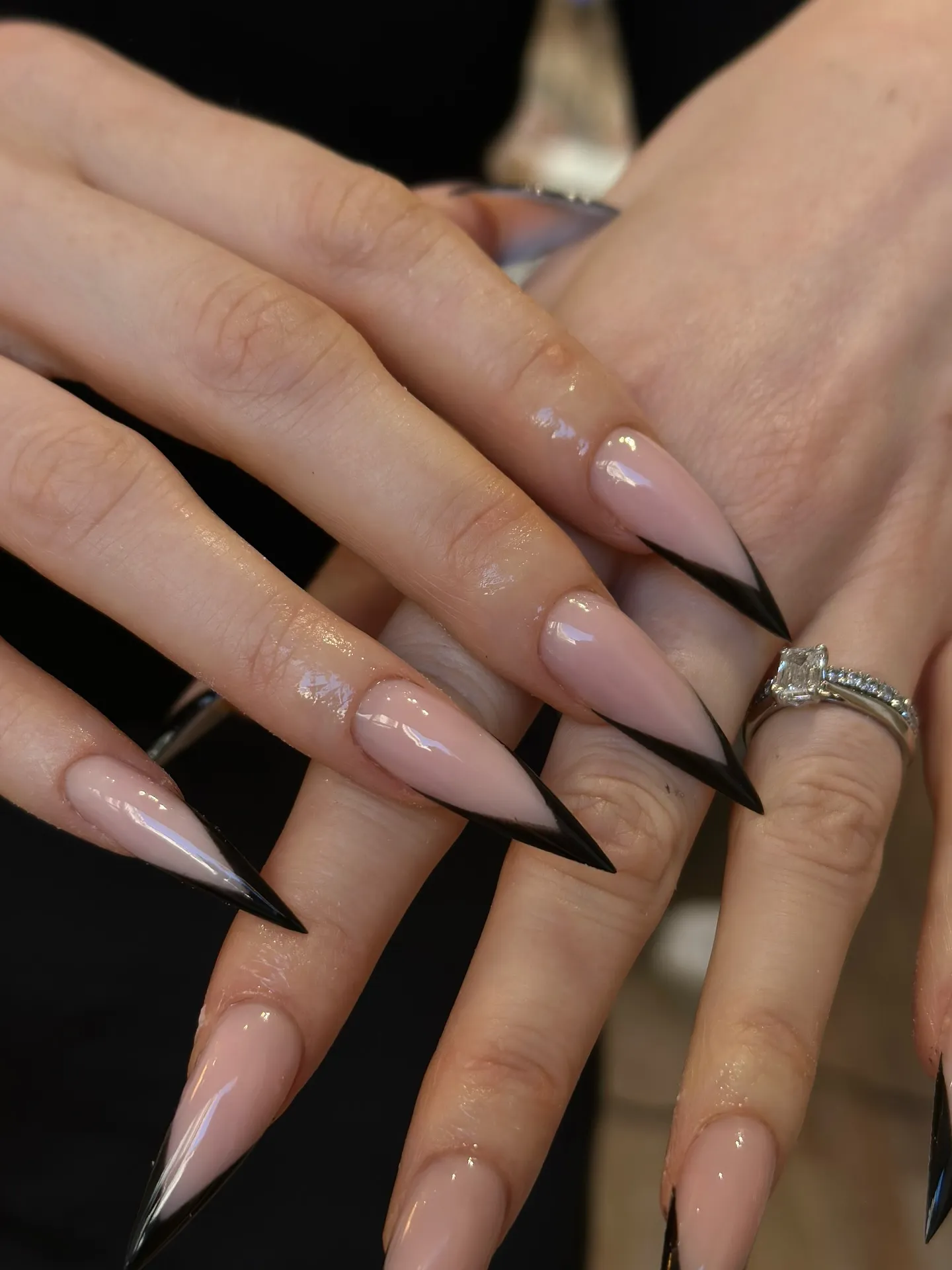 Classic Black French Tips