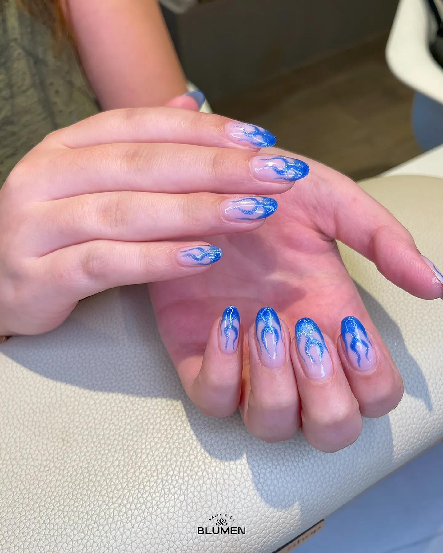 Blue Flame Nails