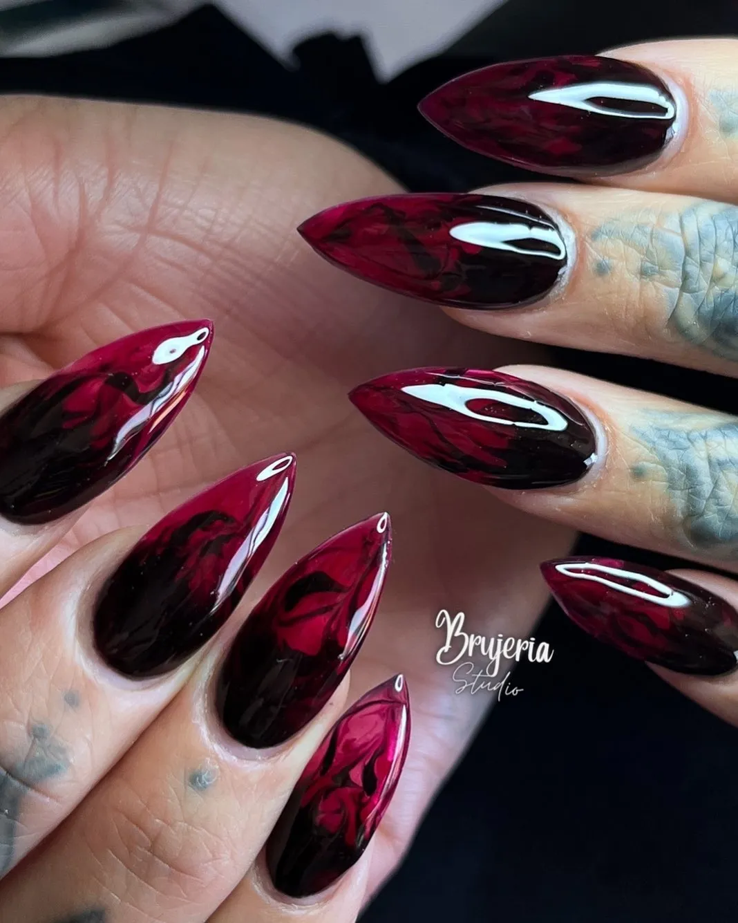Black and Red Gothic Nails