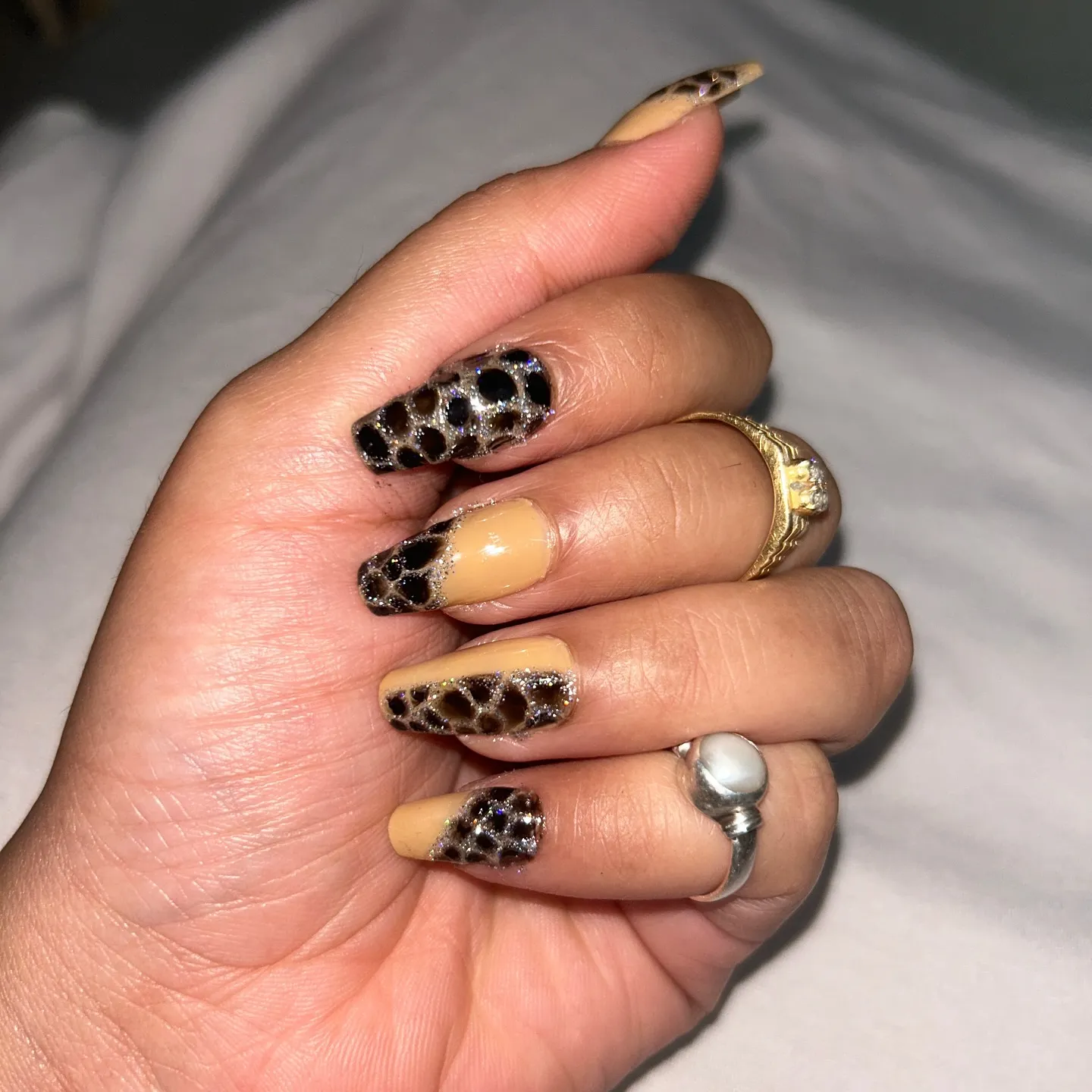 Gold Leopard Print on Black Base