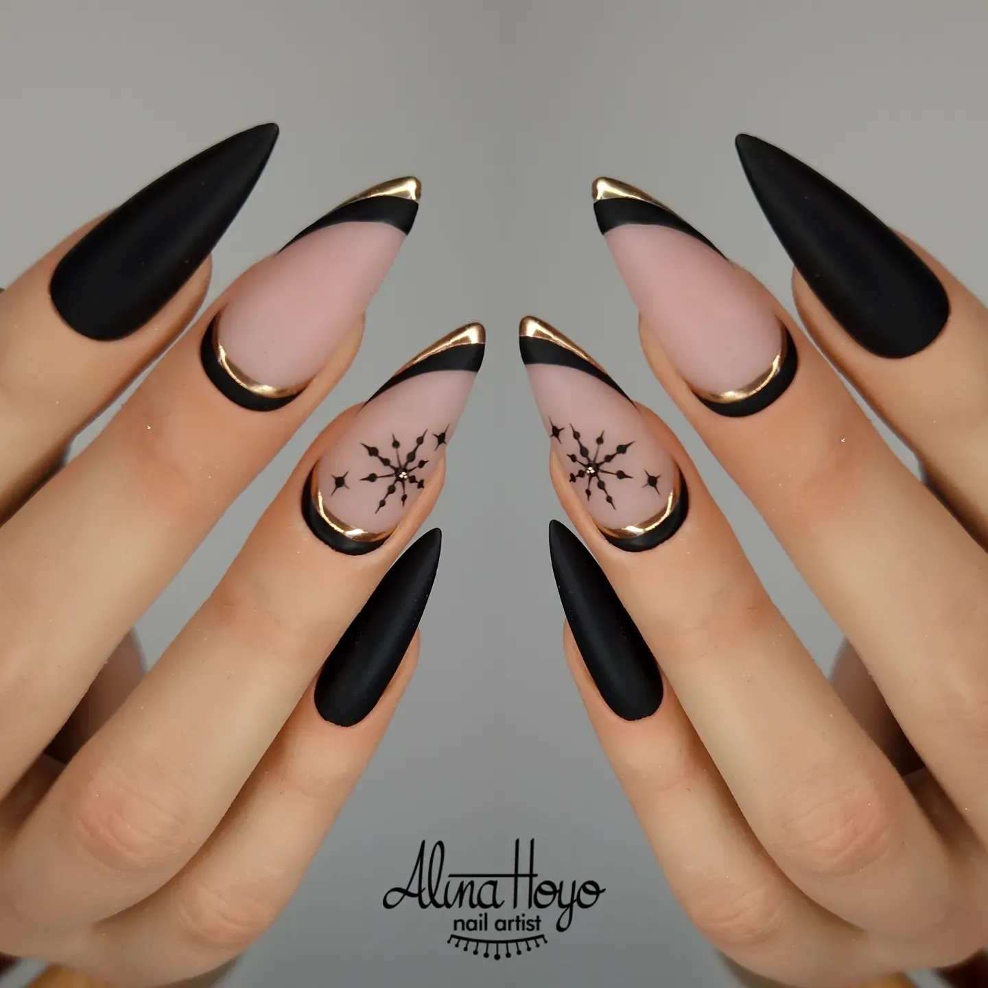 Gold Wire Art on Matte Black