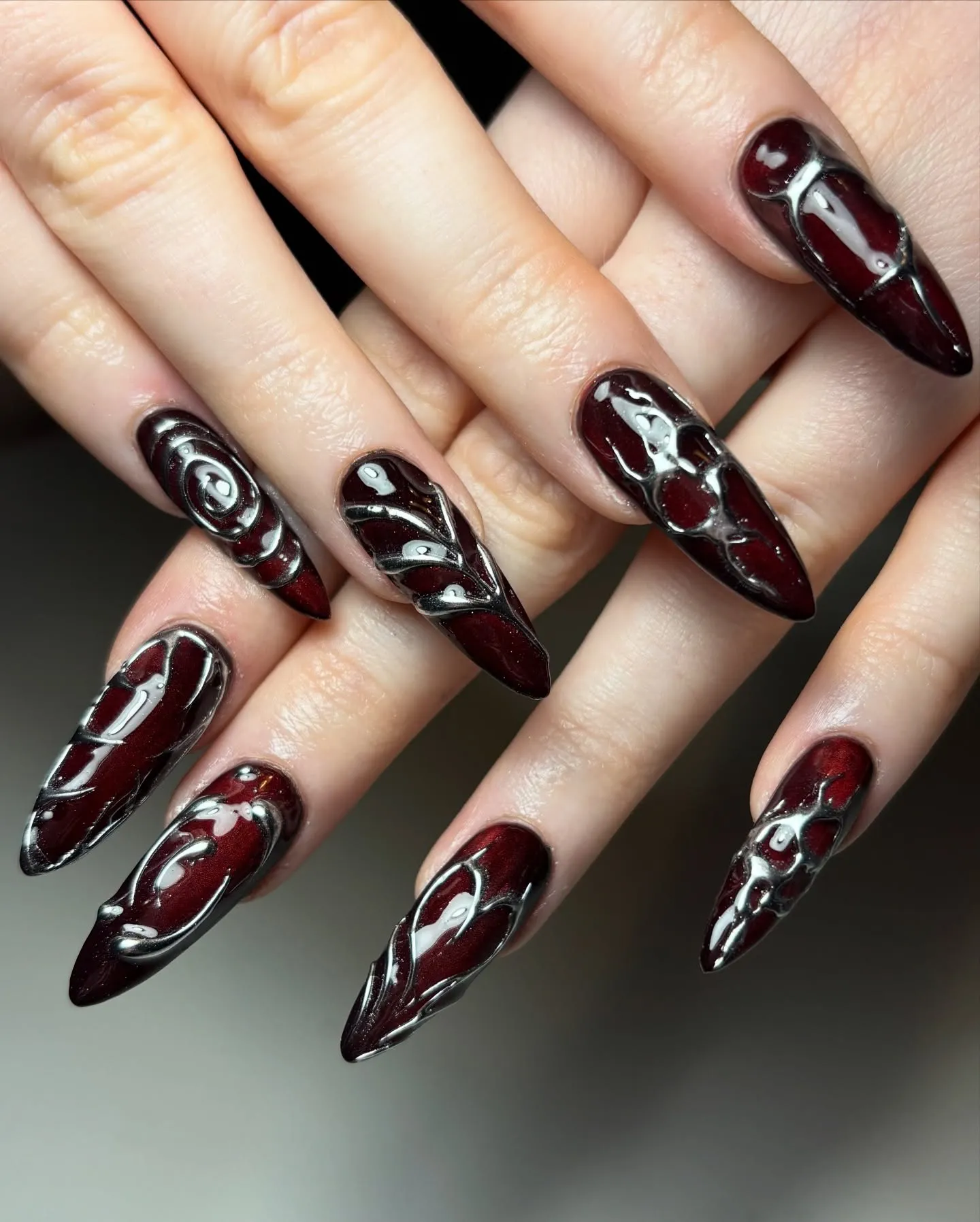 Long Nails with Rhinestones
