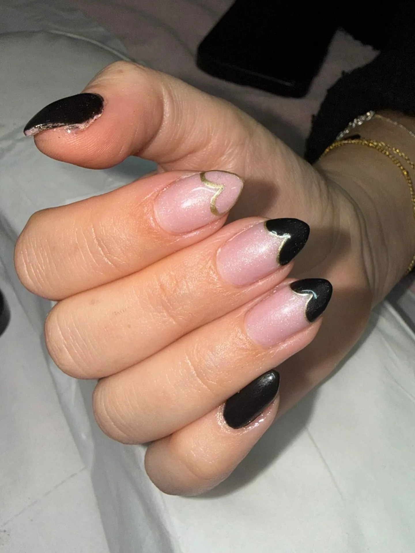 Gold Chevron Tips Nails