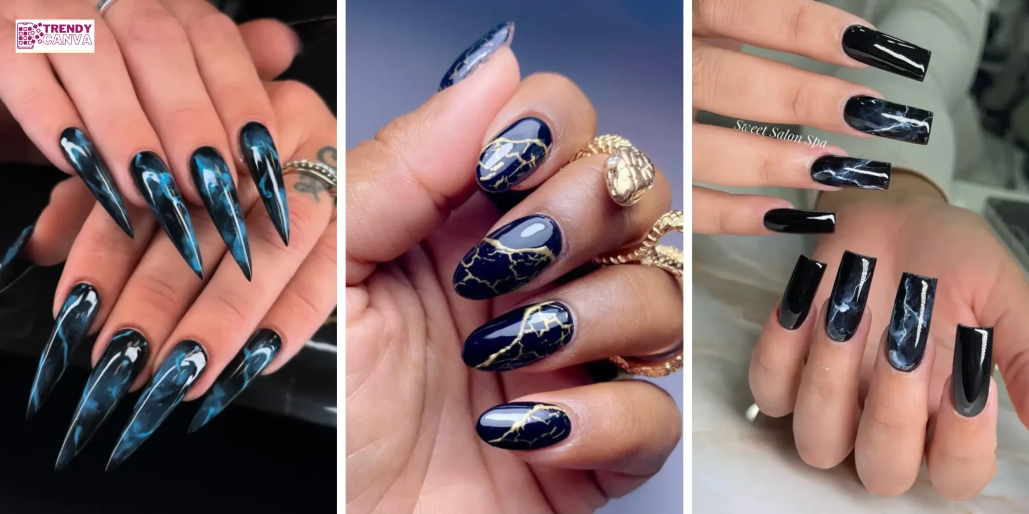 15 Stunning Black Marble Nail Designs You Need to Try
