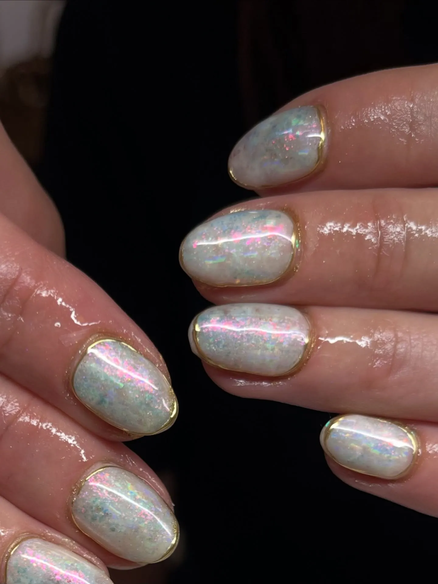 French Tip Opal Nails