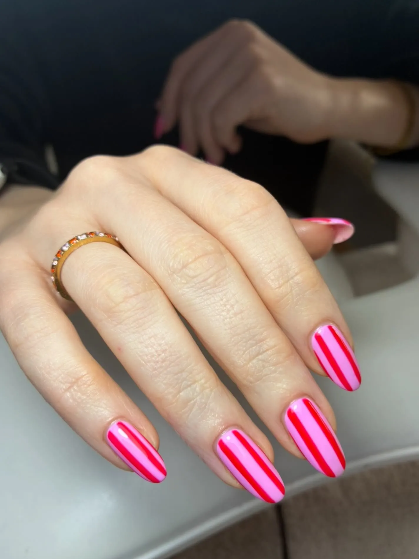 Red Lifeguard Stripe Nails