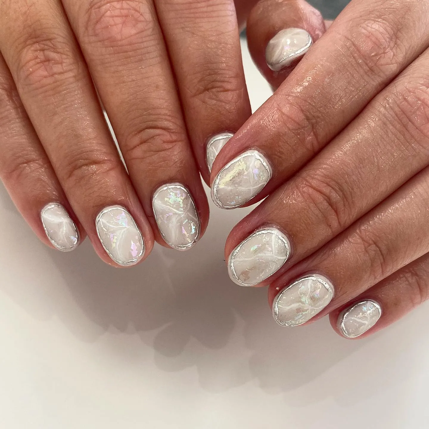 Marble Opal Nail Art