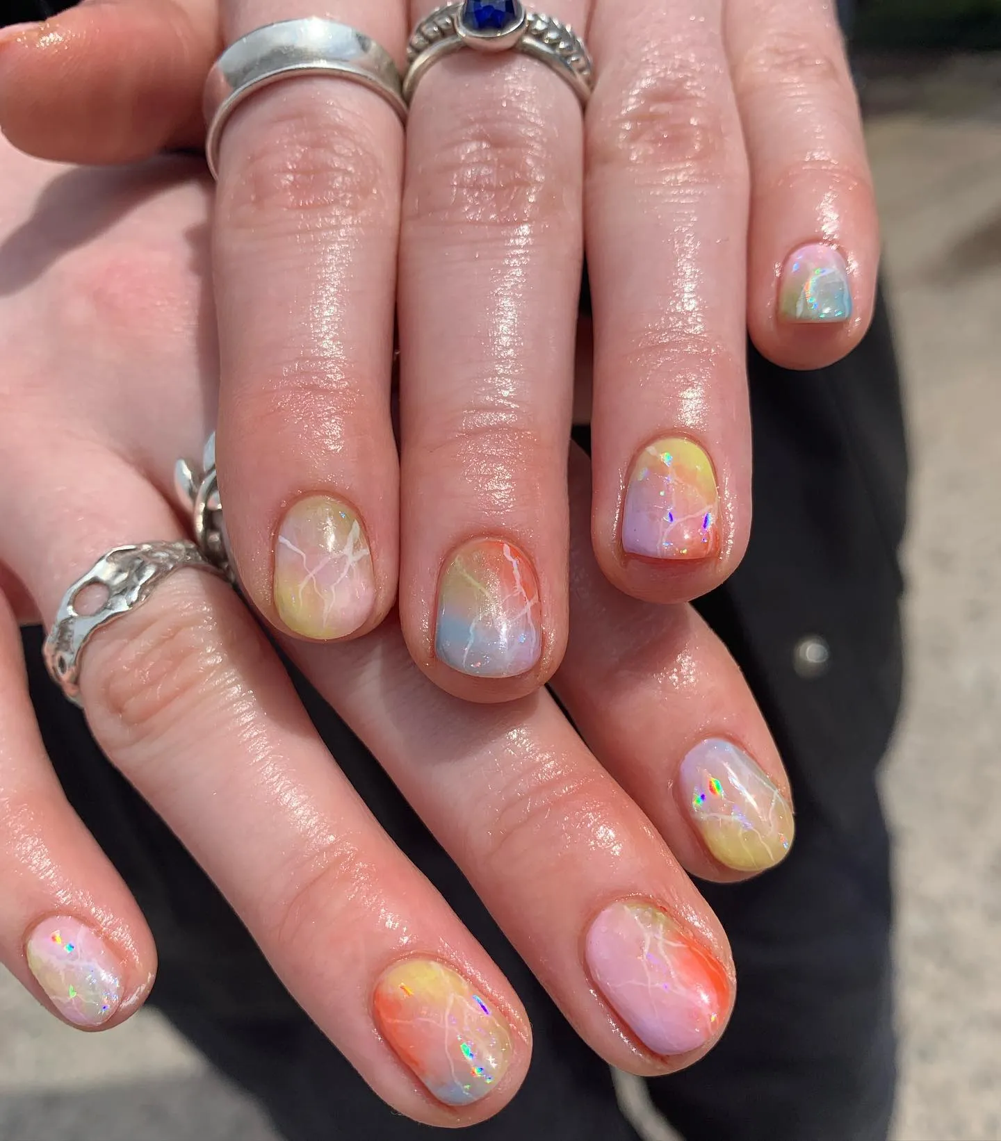 Opalescent Glow Nails