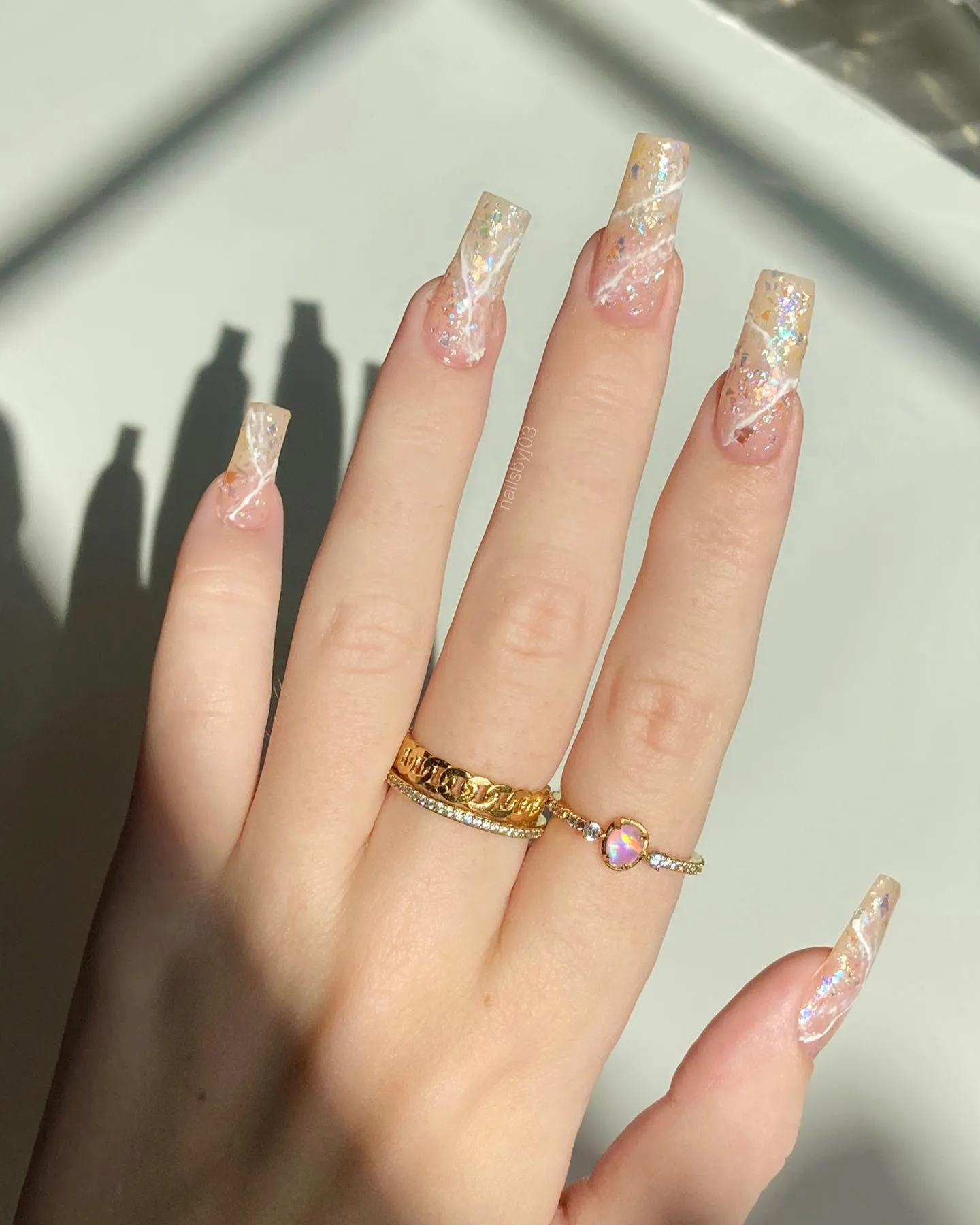 Glow, Glitter and Gold Nails