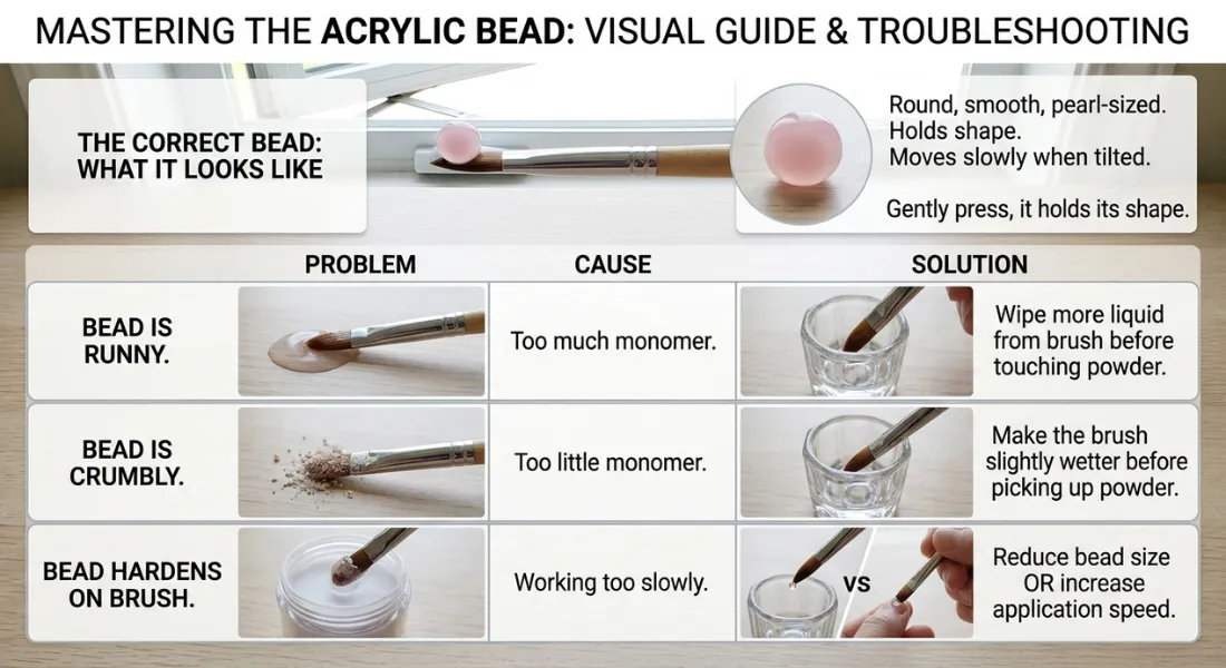 Step-by-Step: How to Do Acrylic Nails at Home: Incorrect beads and how to fix them
