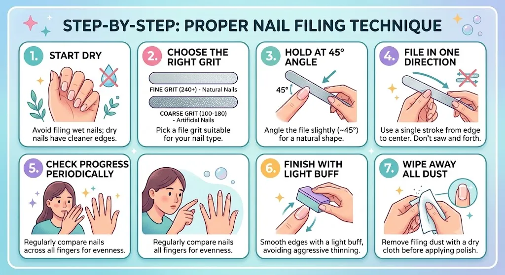Step-by-Step - Proper Nail Filing Technique