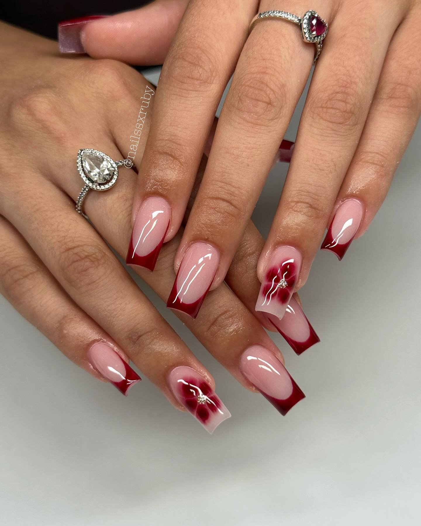 Classic Red French Tip Nails
