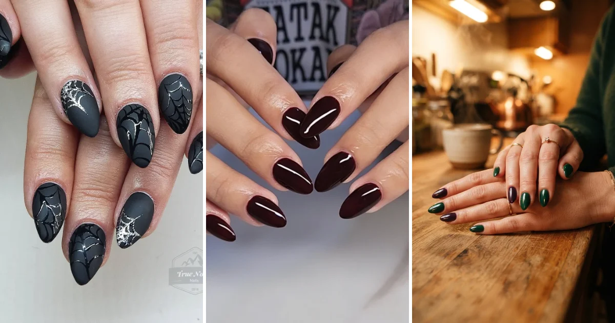 26 Almond Halloween Nails: Spooky, Classy & Chic Ideas collage