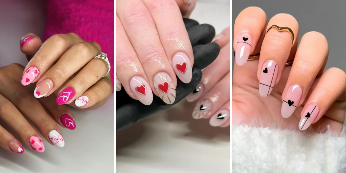 36 Almond Heart Nails Ideas for a Sweet, Romantic Manicure