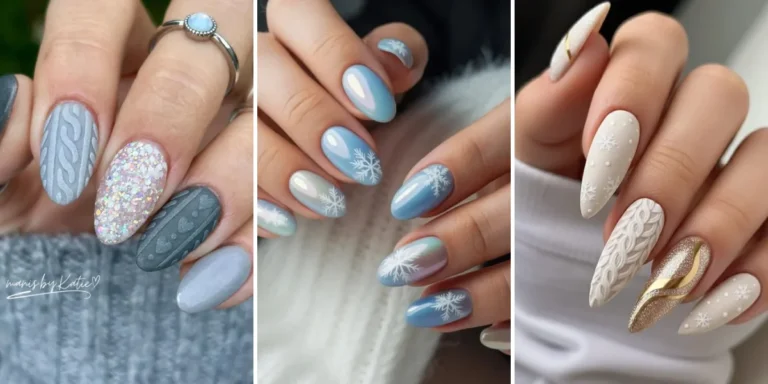 25 Almond Winter Nails Ideas for Cozy and Chic Cold Days