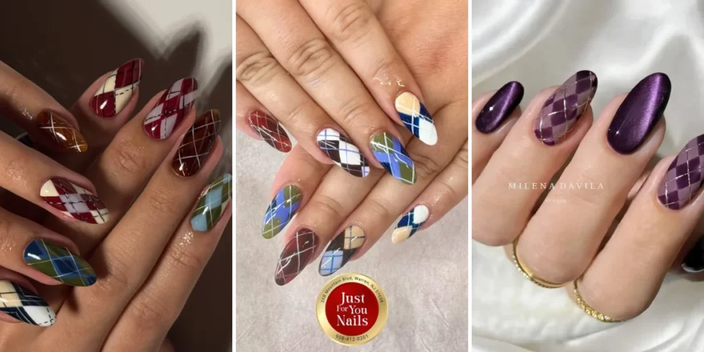 25 Argyle Nails Ideas for a Preppy Sweater-Inspired Manicure