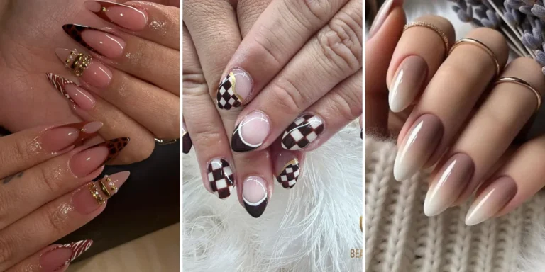 20 Brown Almond French Tip Nails Ideas in Caramel and Chocolate