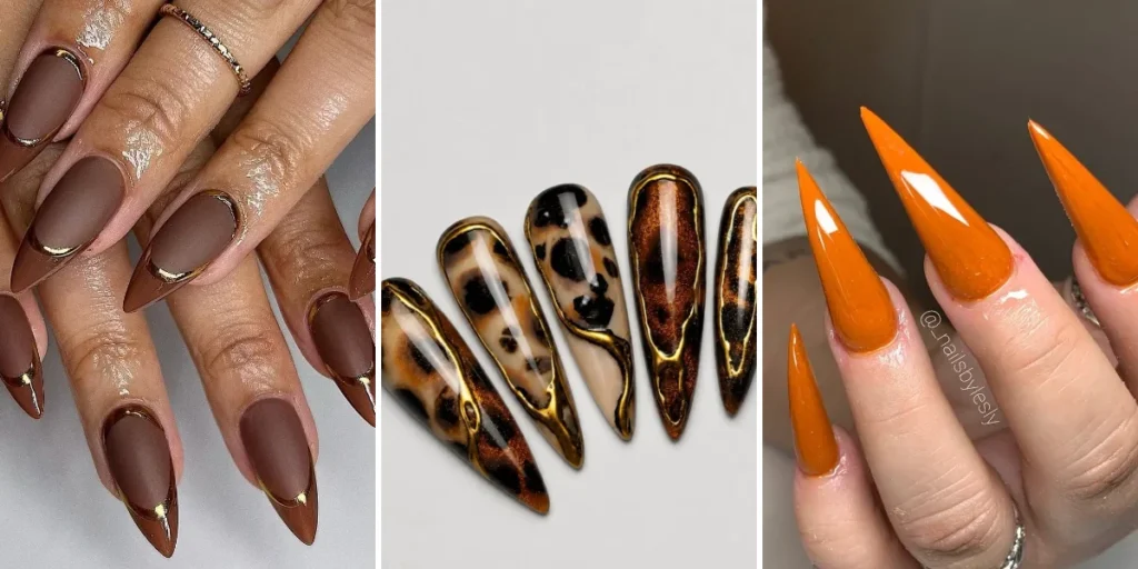 20 Brown Stiletto Nails Ideas in Chocolate, Mocha and Caramel