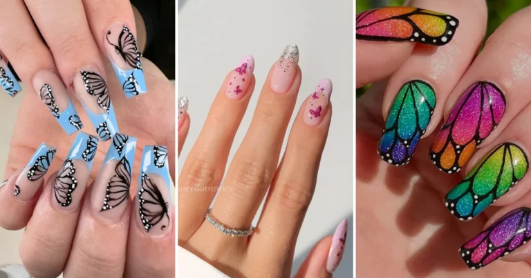 30 Butterfly Nail Designs for a Cute Spring and Summer Manicure collage