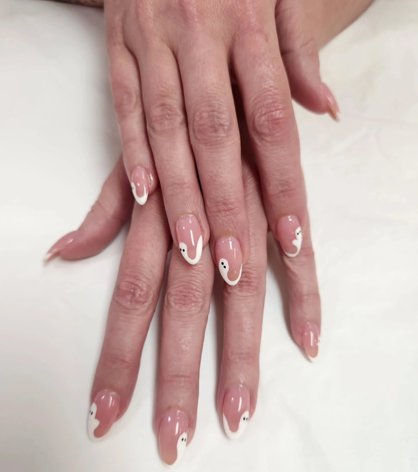 Ghost French Tip Nails