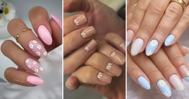 26 Daisy Nail Designs: Fresh Floral Manicure Ideas collage