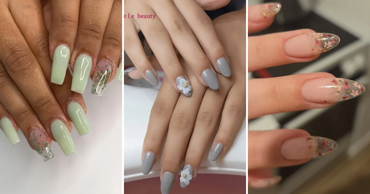 32 Flower Nail Designs: Pretty Floral Ideas for Every Season collage