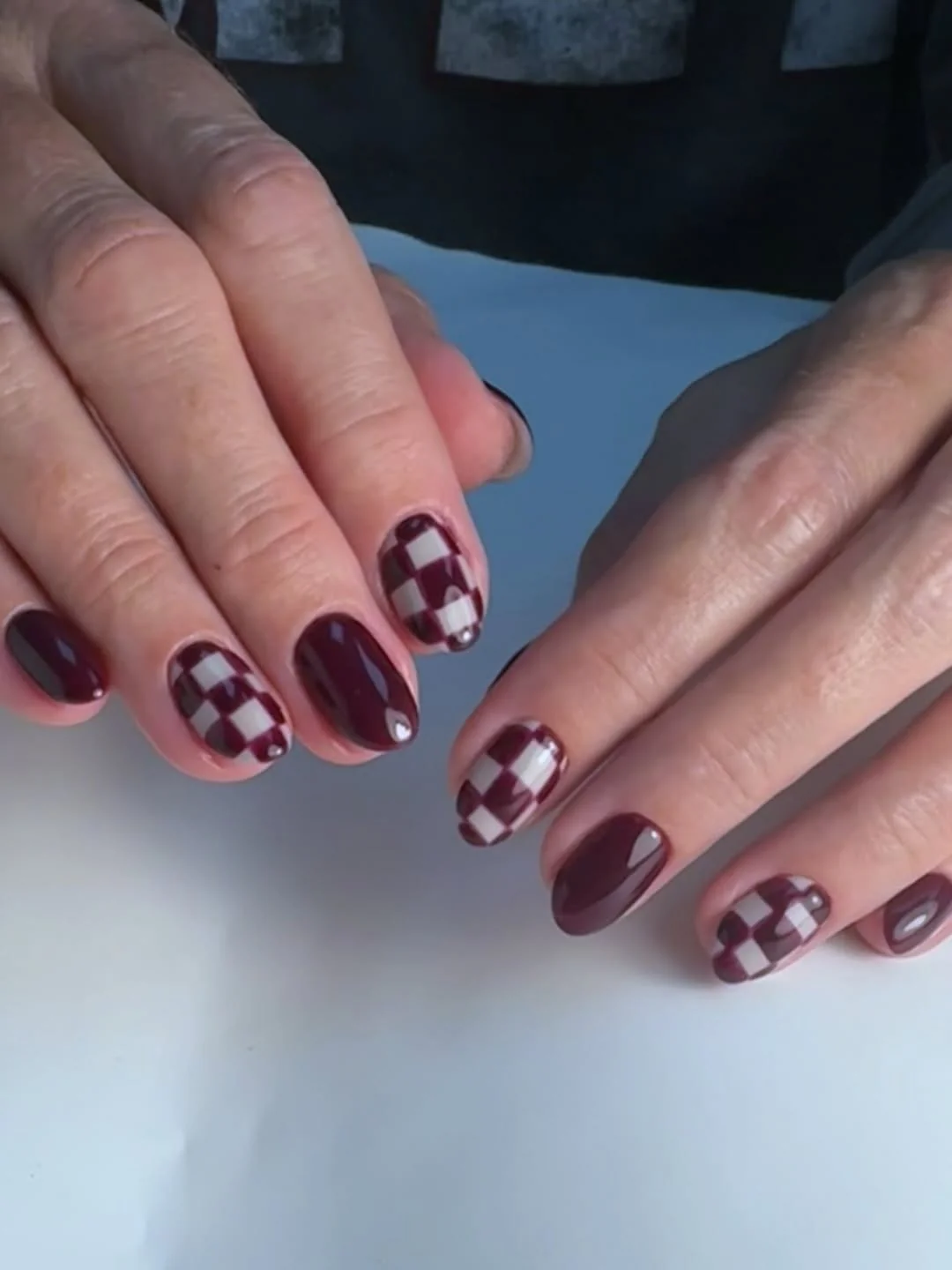 Wine Checker Nail Design Wine Checker nail design idea