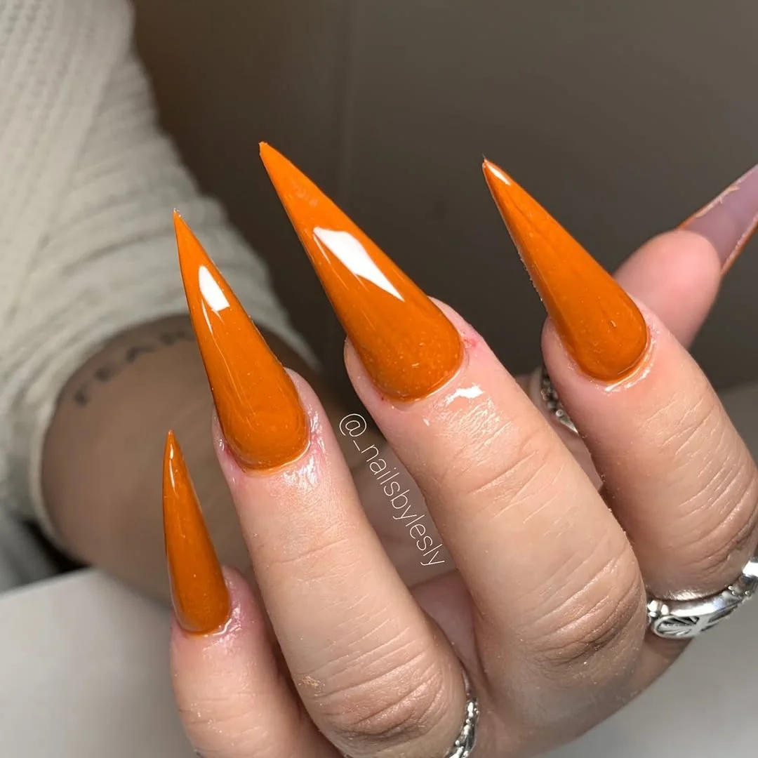 Burnt Orange Brown Nail Design Burnt Orange Brown nail design idea