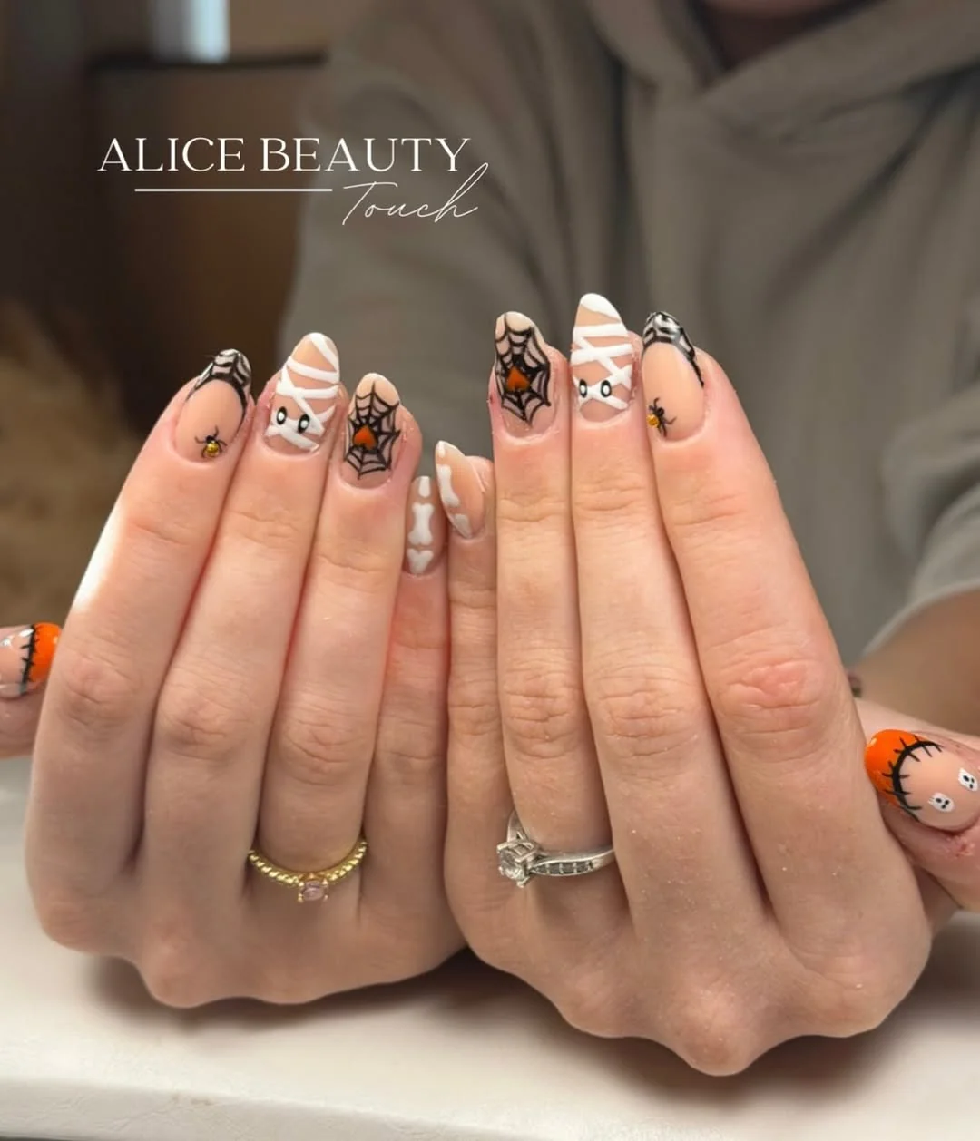 Short Web Art Nail Design Short Web Art nail design idea
