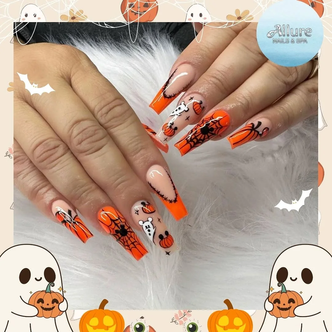 Textured Candy Corn Nail Design Textured Candy Corn nail design idea