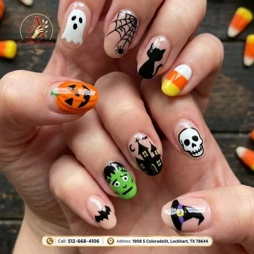 Aura Candy Corn Nail Design Aura Candy Corn nail design idea