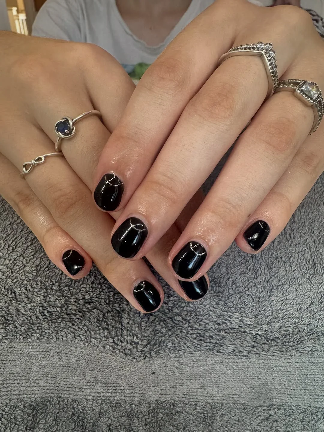 Black Short Set nail design idea