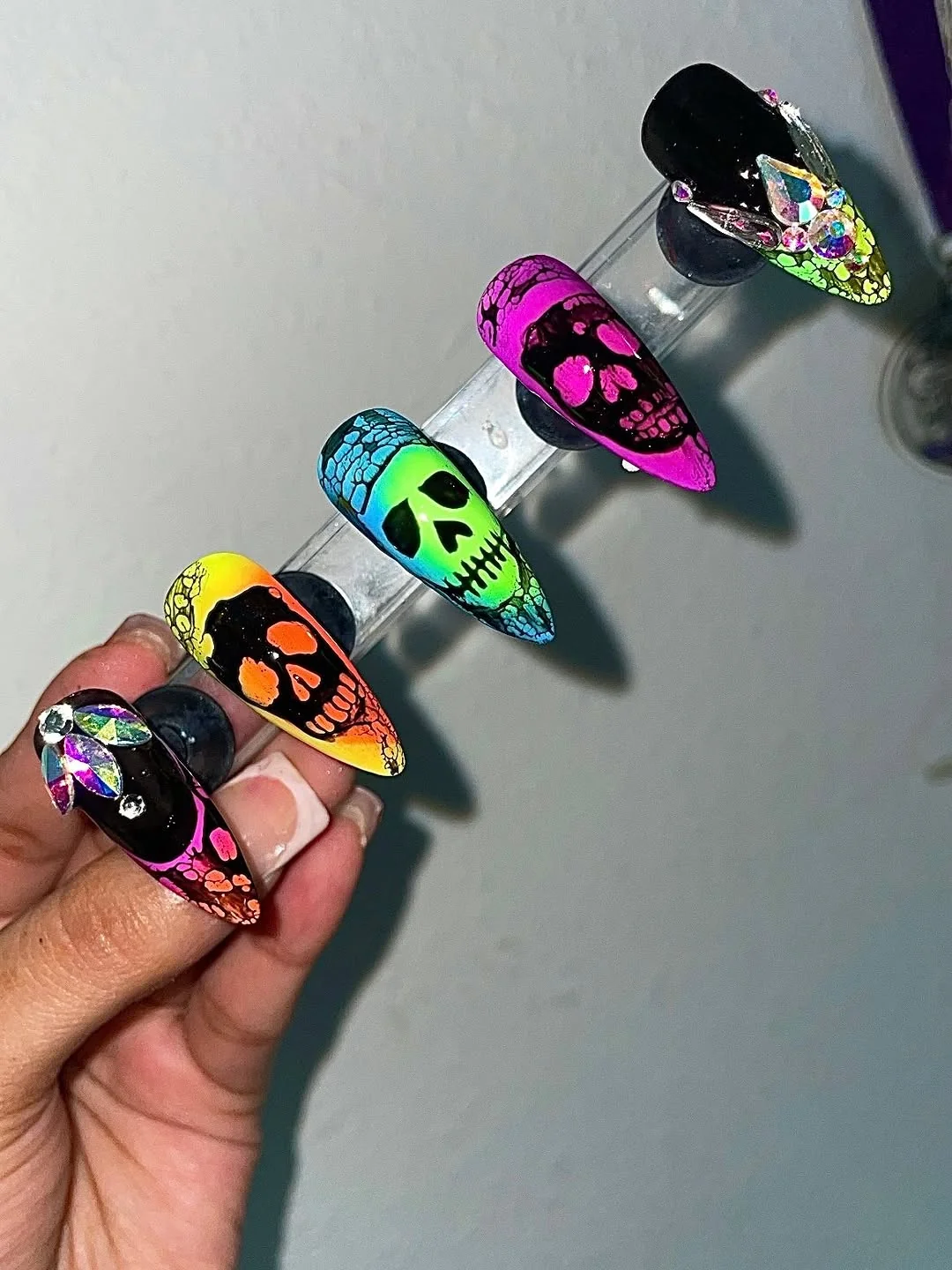 Shimmer Skull Nail Design Shimmer Skull nail design idea