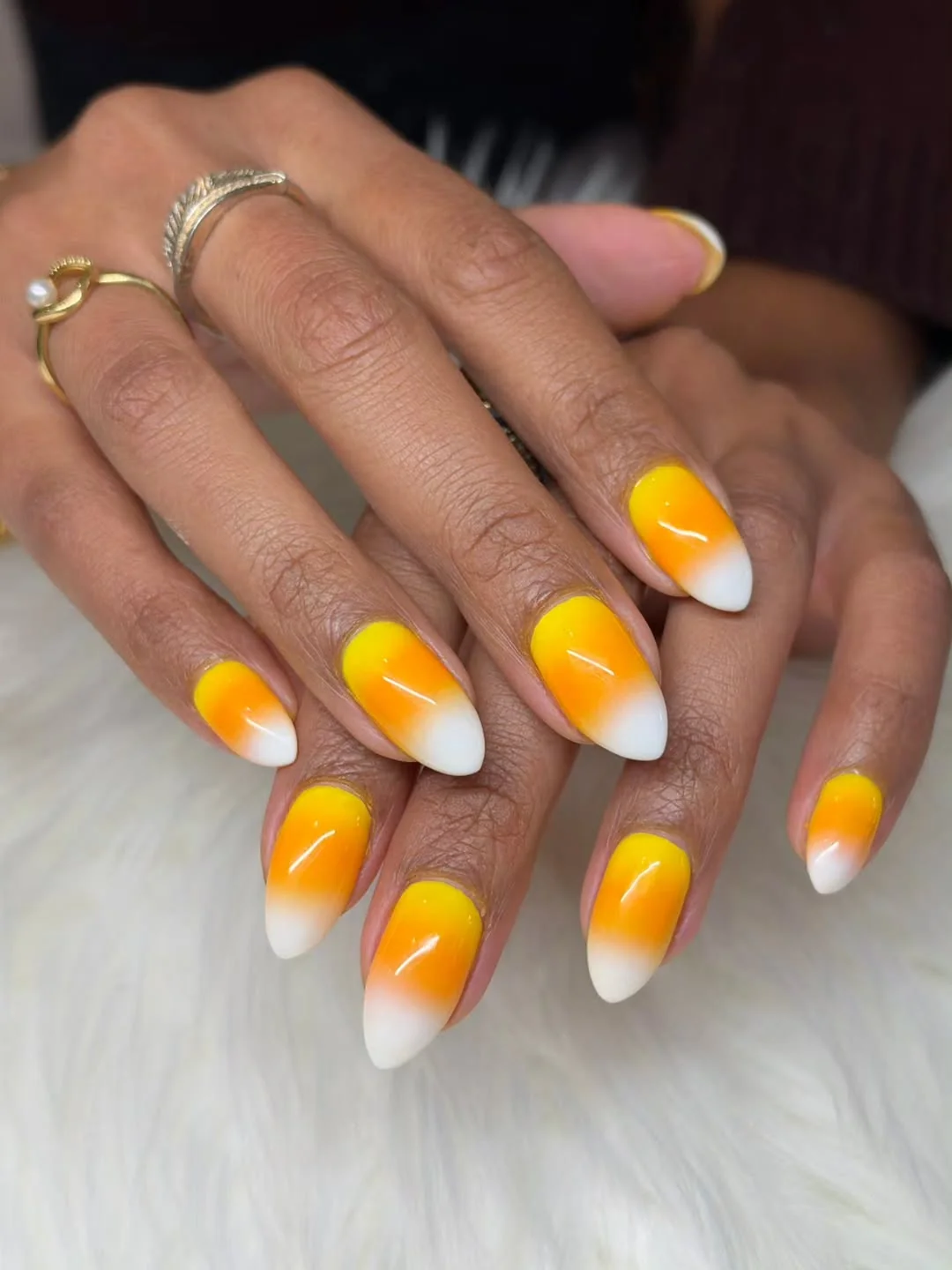Bright Candy Corn Nail Design Bright Candy Corn nail design idea