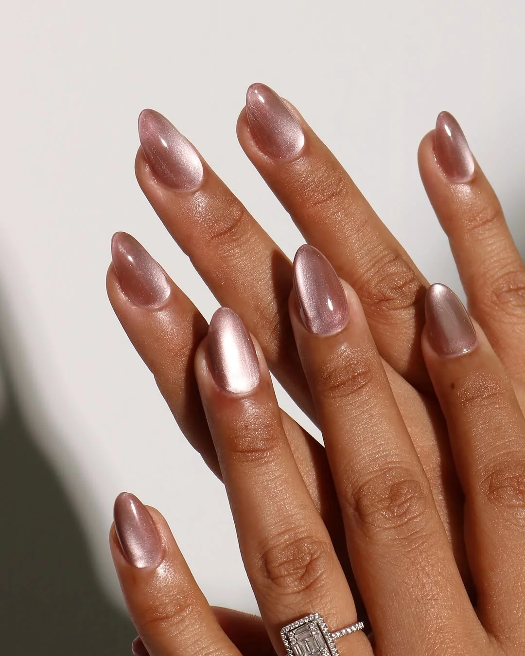 Mocha French Almond Nail Design Mocha French Almond nail design: brown chrome french tan
