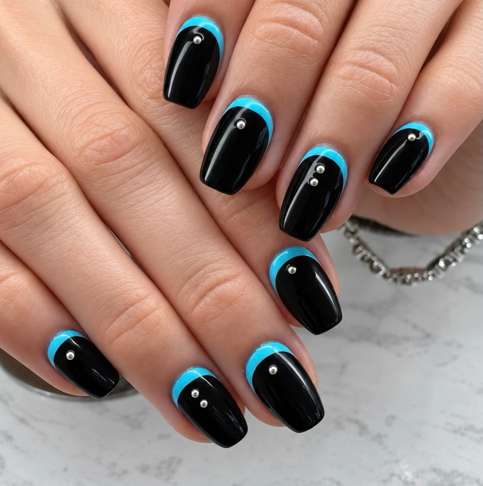 Bright Reverse French Nail Design Bright Reverse French nail design idea