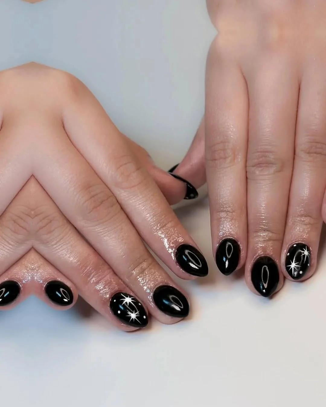 Black Star Art Nail Design Black Star Art nail design idea